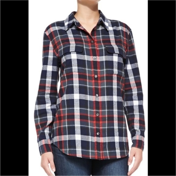 Equipment Femme Signature Flannel Button Down Plaid Shirt - Picture 1 of 10